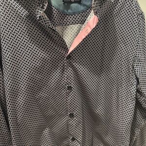 Stone Rose Navy and Pink Checkered Casual Button Down Shirt